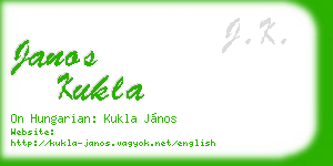 janos kukla business card